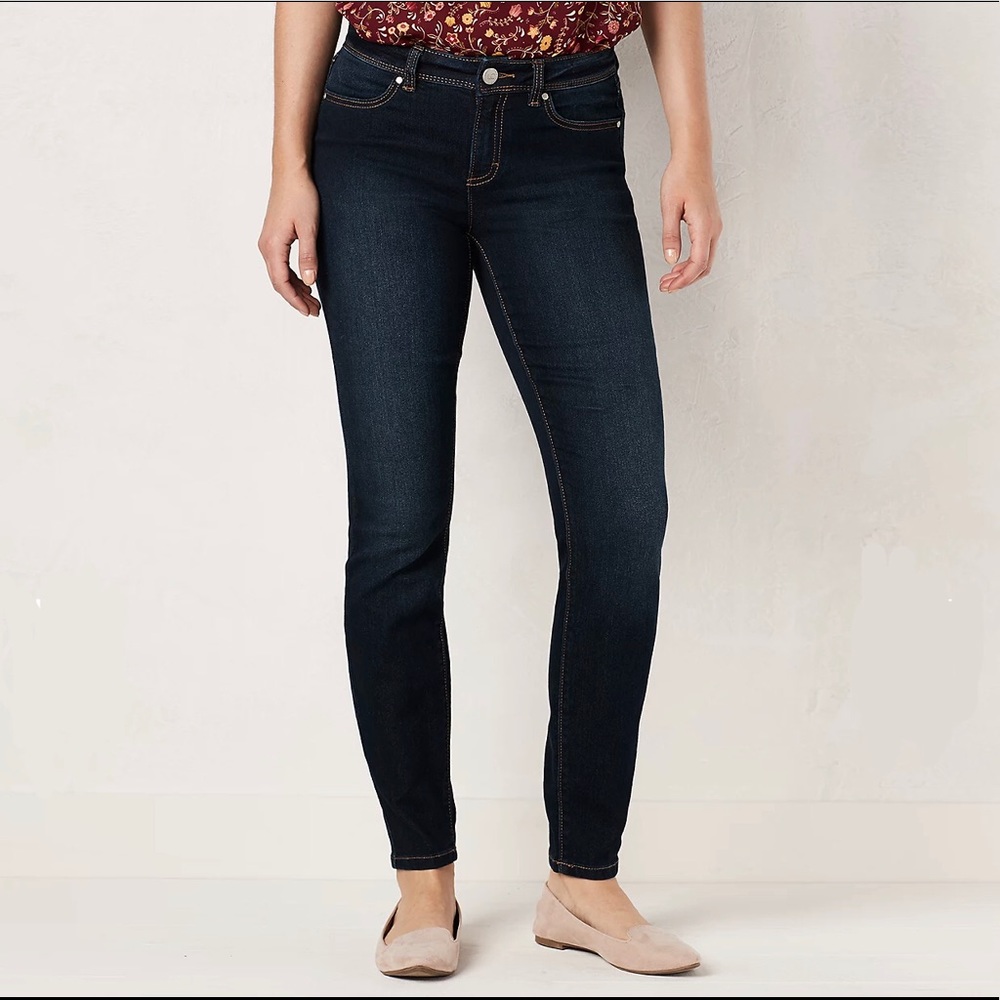 LC Lauren Conrad Dark Denim Jegging Mid Rise Jeans
